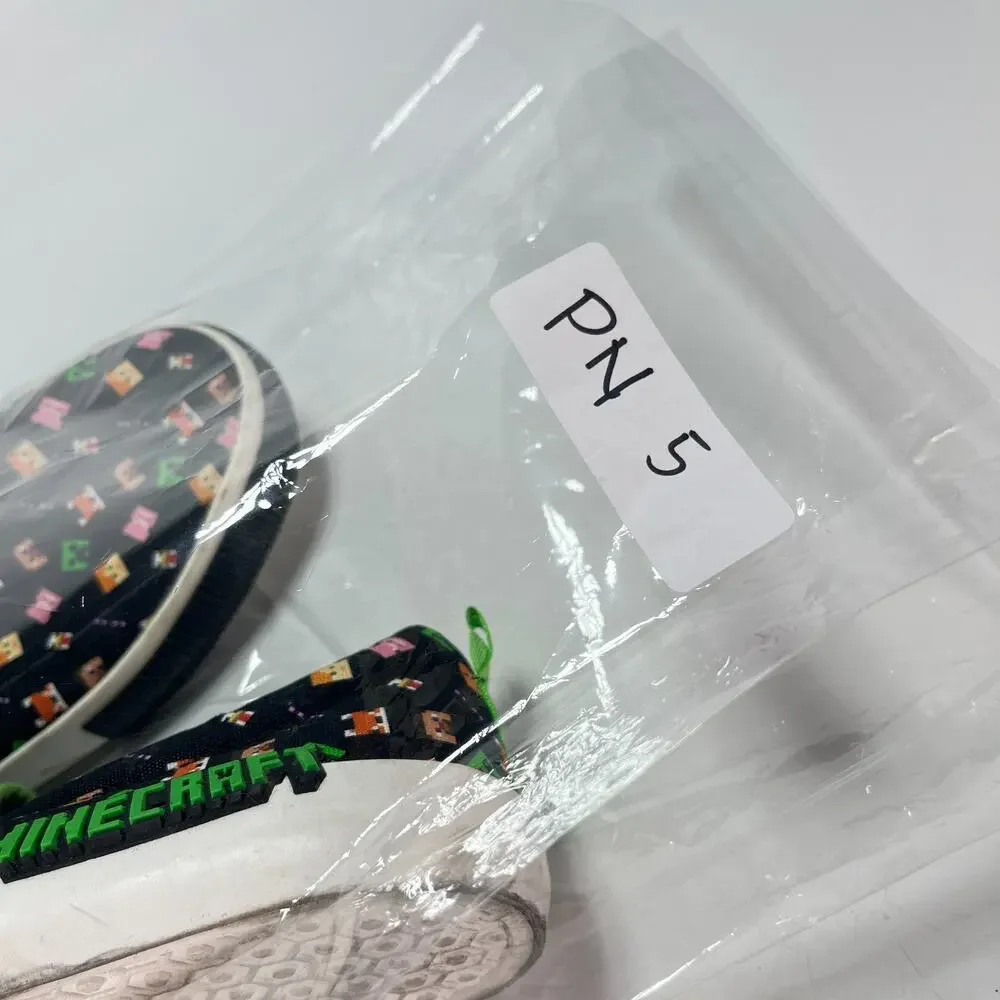 Minecraft Little & Big Black Green Canvas Casual Slip On Sneakers Youth Size 6